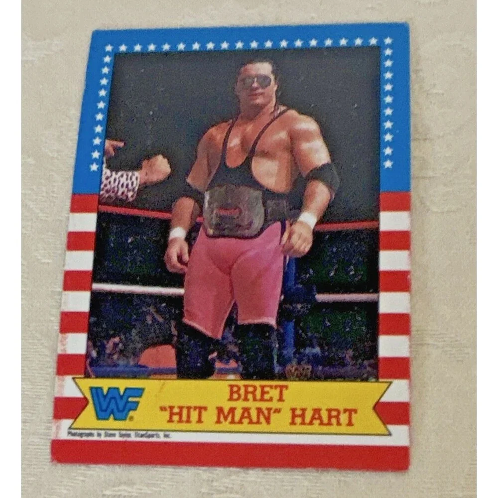 Vintage 1987 Topps WWF Wrestling Card Lot - 36 Cards incl. Bret Hart Rookie #1